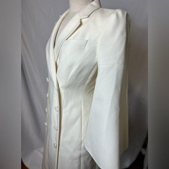 Fendi cream runway Double breasted wool Twill coat EU42/US6 - Picture 8 of 11